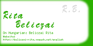 rita beliczai business card